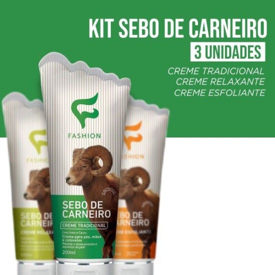 Kit Completo 3 Tratamentos Sebo De Carneiro - Fashion