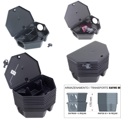 Porta Iscas Com Chave Para Ratos - Ratox 3 - Kit 10 unidades