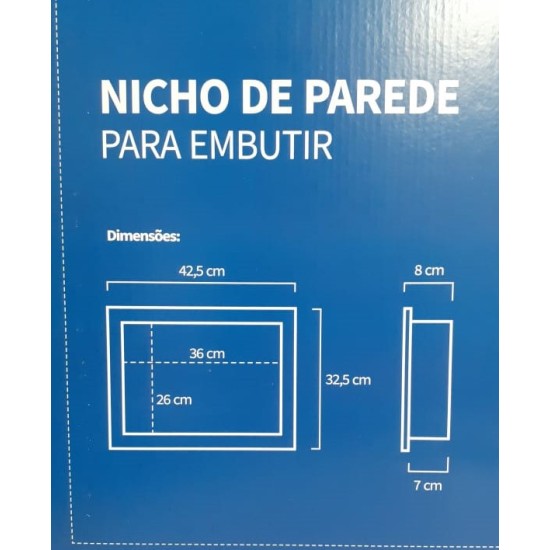 Nicho De Banheiro Plástico 30cm X 40cm Para Embutir – Preto