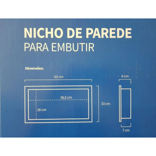 Nicho De Banheiro Plástico 30cm X 60cm Para Embutir – Preto